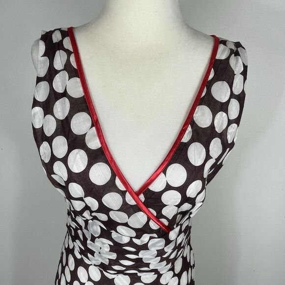 Vtg Robbie Bee Brown Polka Dot Dress 6 Classic Retro Pin Up Marilyn Monroe Julia - Picture 9 of 16
